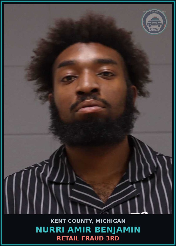 Booking mugshot of Nurri Amir Benjamin in Kent County