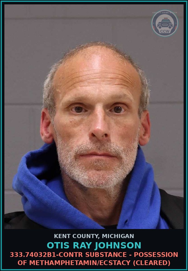 Booking mugshot of Otis Ray Johnson in Kent County