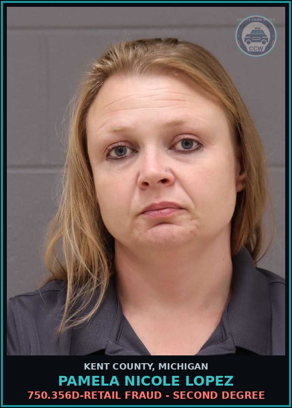 Booking mugshot of Pamela Nicole Lopez in Kent County