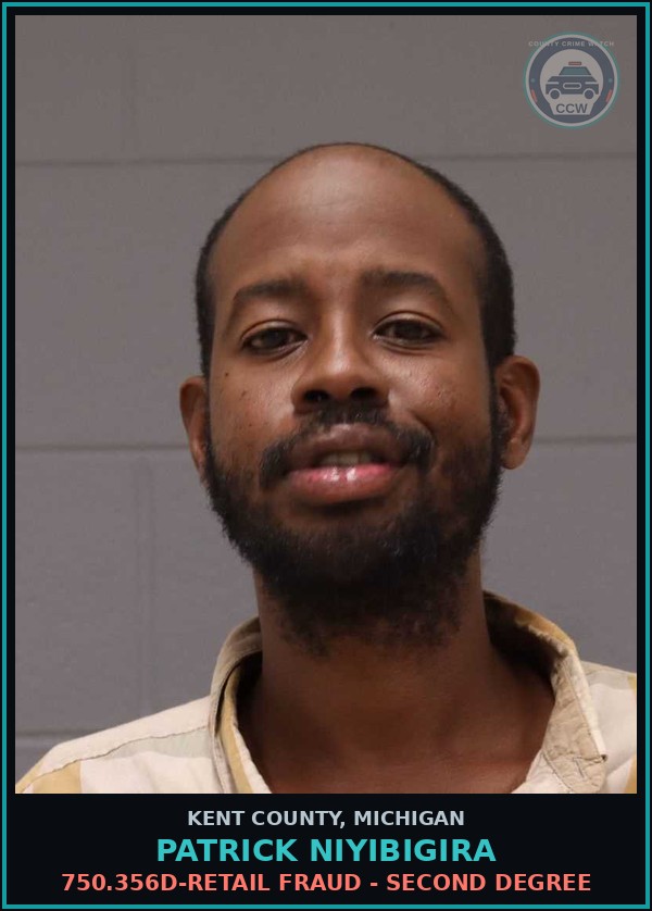 Booking mugshot of Patrick Niyibigira in Kent County