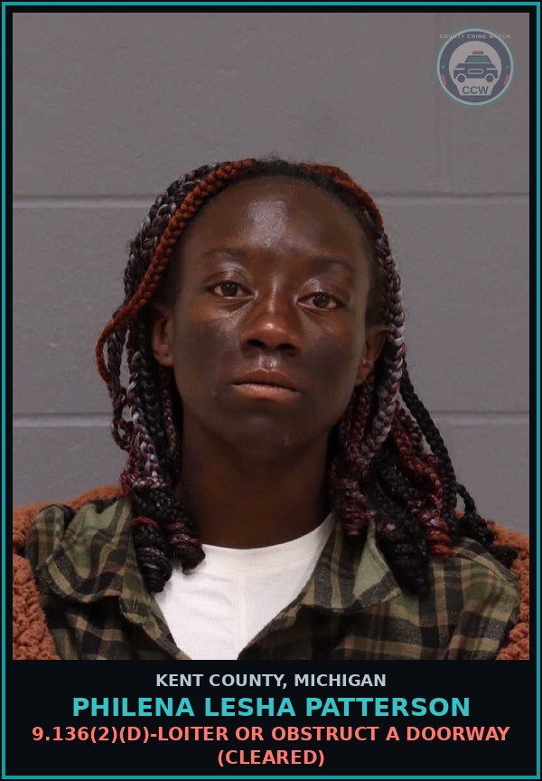 Booking mugshot of Philena Lesha Patterson in Kent County
