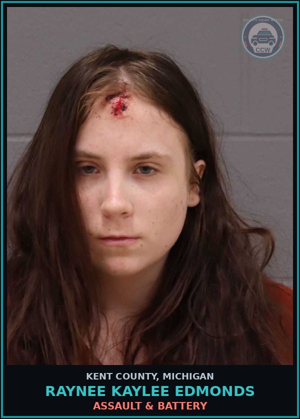 Booking mugshot of Raynee Kaylee Edmonds in Kent County