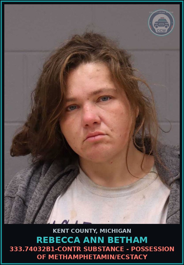 Booking mugshot of Rebecca Ann Betham in Kent County