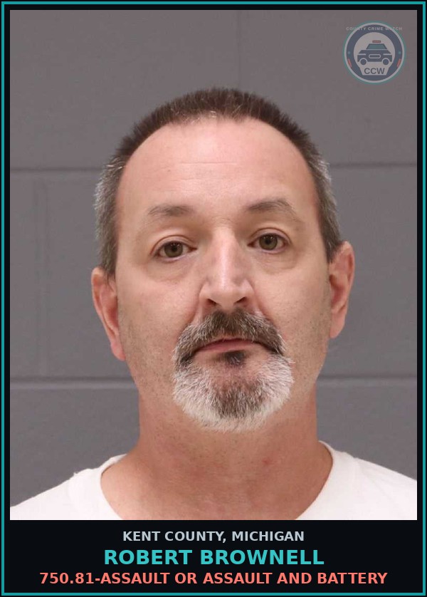 Booking mugshot of Robert Brownell in Kent County