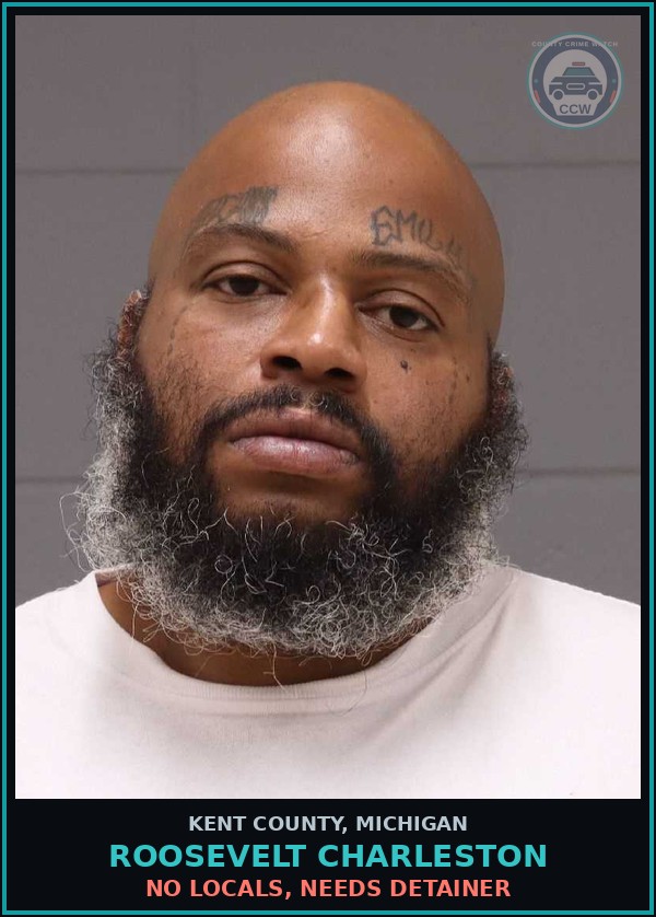 Booking mugshot of Roosevelt Charleston in Kent County