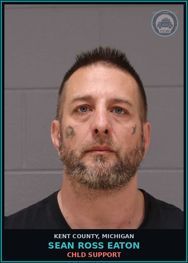 Booking mugshot of Sean Ross Eaton in Kent County