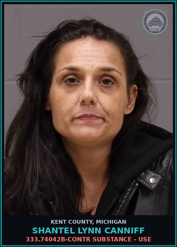 Booking mugshot of Shantel Lynn Canniff in Kent County