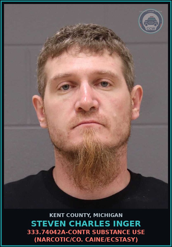 Booking mugshot of Steven Charles Inger in Kent County