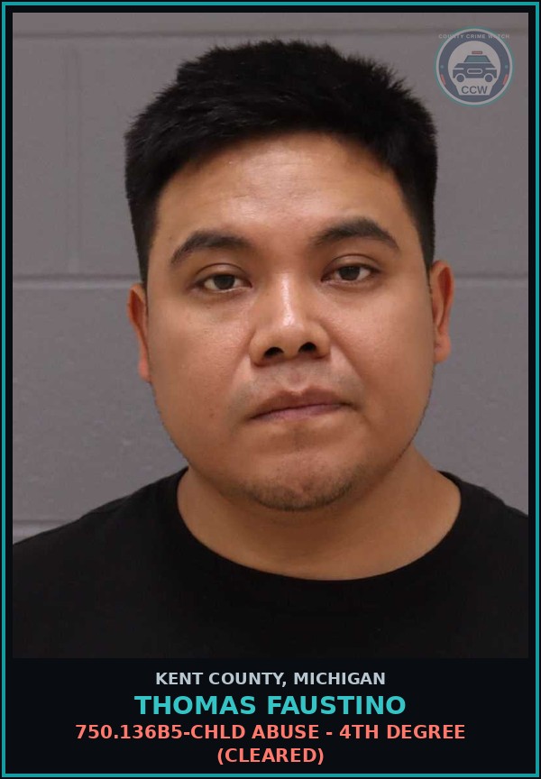 Booking mugshot of Thomas Faustino in Kent County