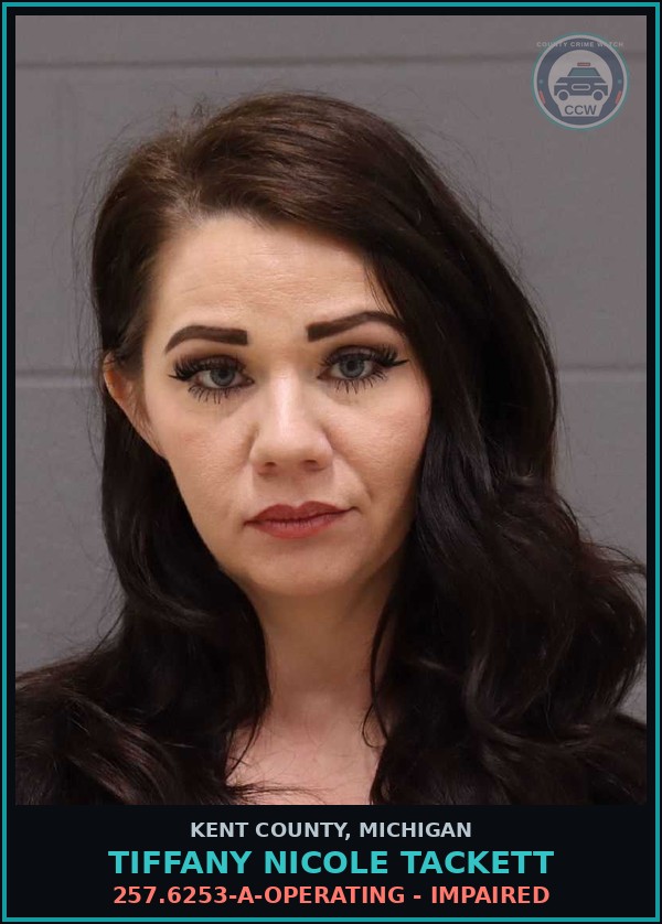 Booking mugshot of Tiffany Nicole Tackett in Kent County