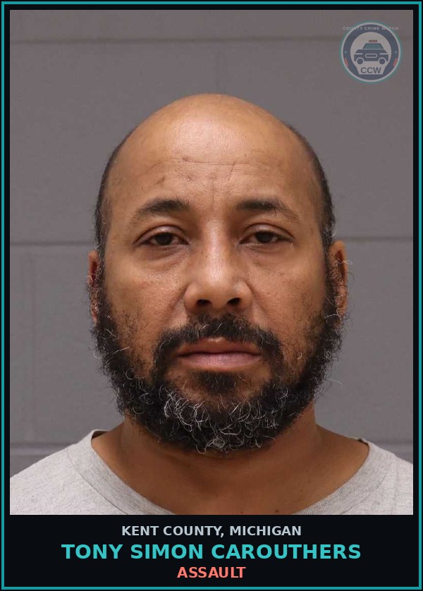 Booking mugshot of Tony Simon Carouthers in Kent County