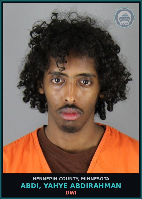Booking mugshot of ABDI, YAHYE ABDIRAHMAN in Hennepin County