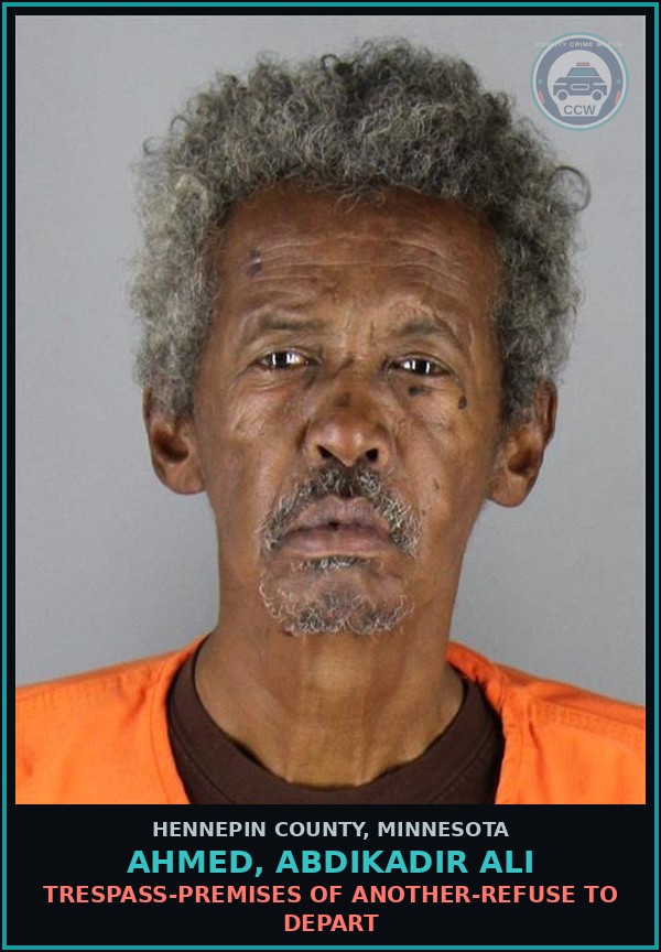 Booking mugshot of AHMED, ABDIKADIR ALI in Hennepin County