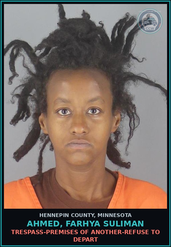 Booking mugshot of AHMED, FARHYA SULIMAN in Hennepin County