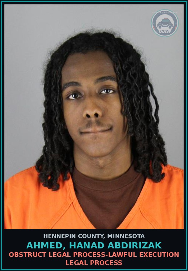 Booking mugshot of AHMED, HANAD ABDIRIZAK in Hennepin County