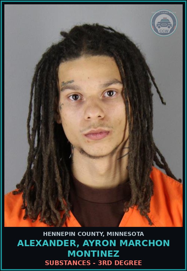 Booking mugshot of ALEXANDER, AYRON MARCHON MONTINEZ in Hennepin County