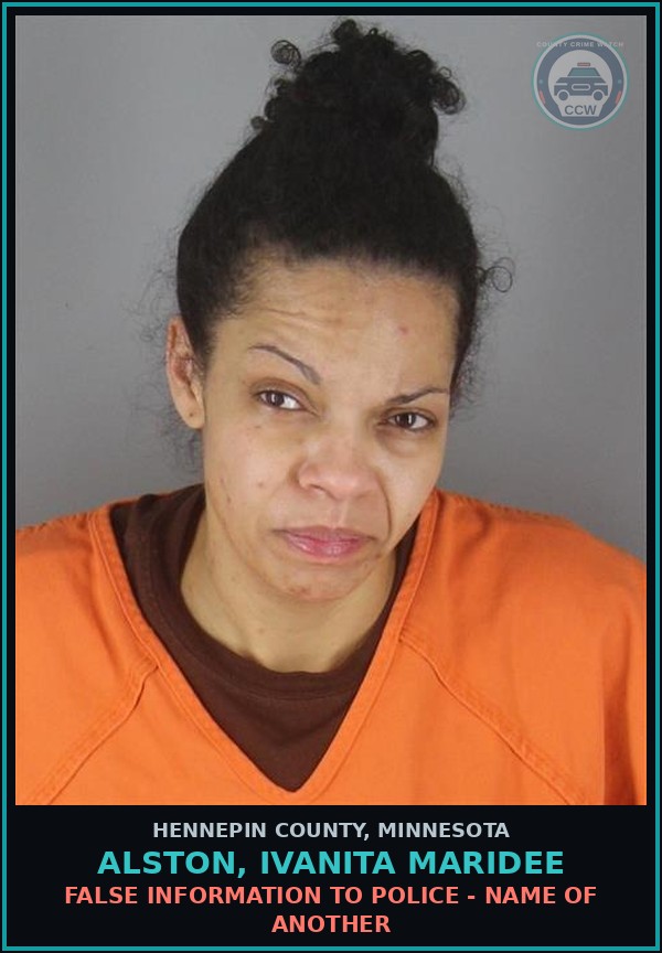 Booking mugshot of ALSTON, IVANITA MARIDEE in Hennepin County