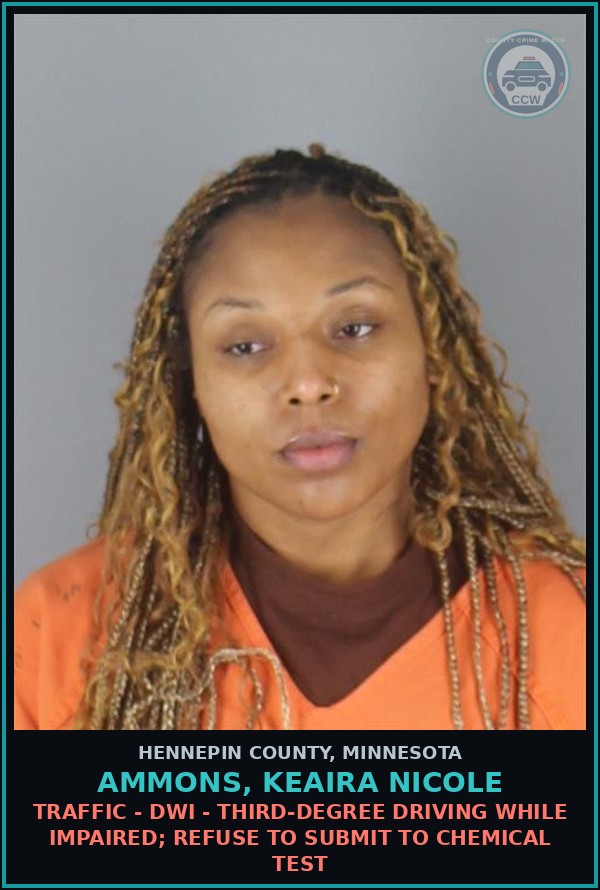Booking mugshot of AMMONS, KEAIRA NICOLE in Hennepin County