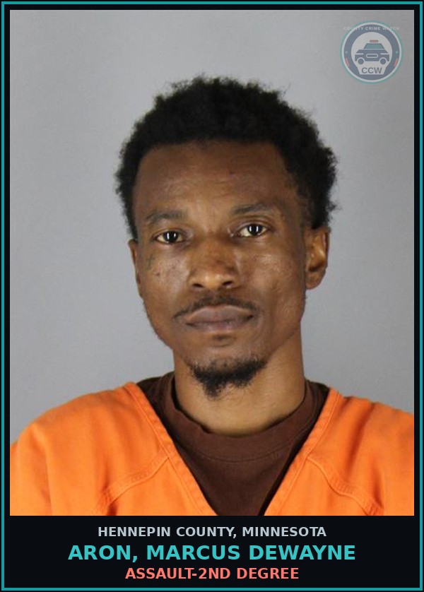 Booking mugshot of ARON, MARCUS DEWAYNE in Hennepin County