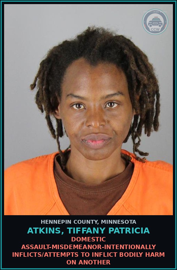 Booking mugshot of ATKINS, TIFFANY PATRICIA in Hennepin County