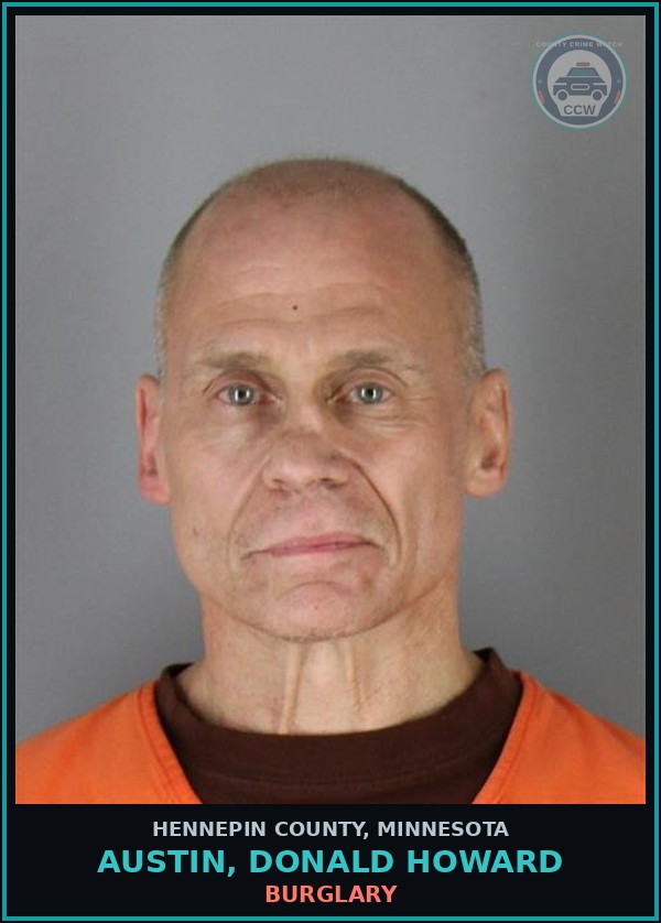 Booking mugshot of AUSTIN, DONALD HOWARD in Hennepin County