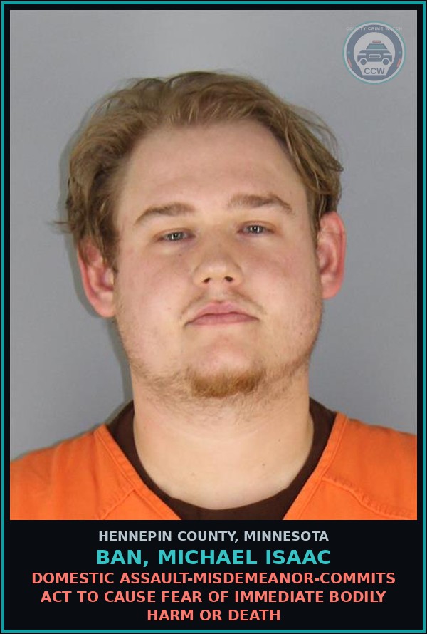 Booking mugshot of BAN, MICHAEL ISAAC in Hennepin County