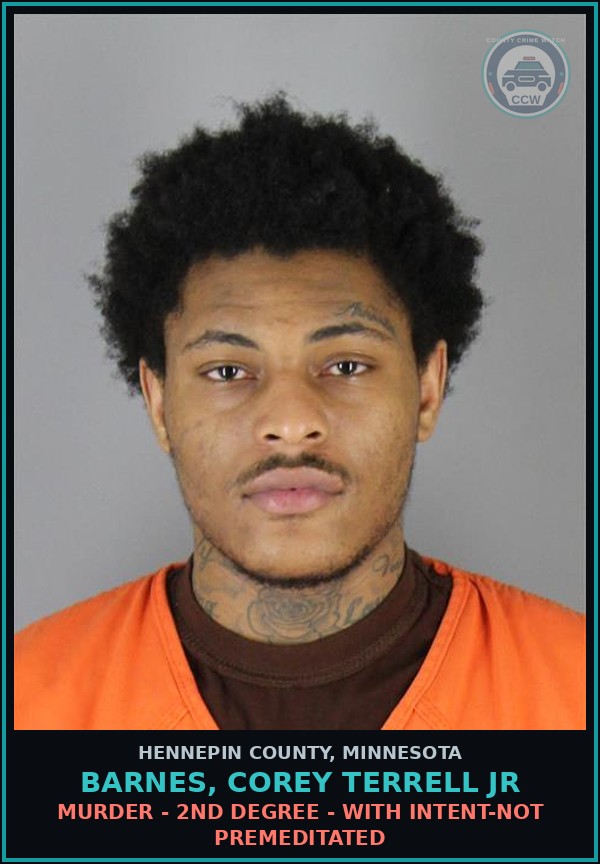 Booking mugshot of BARNES, COREY TERRELL JR in Hennepin County