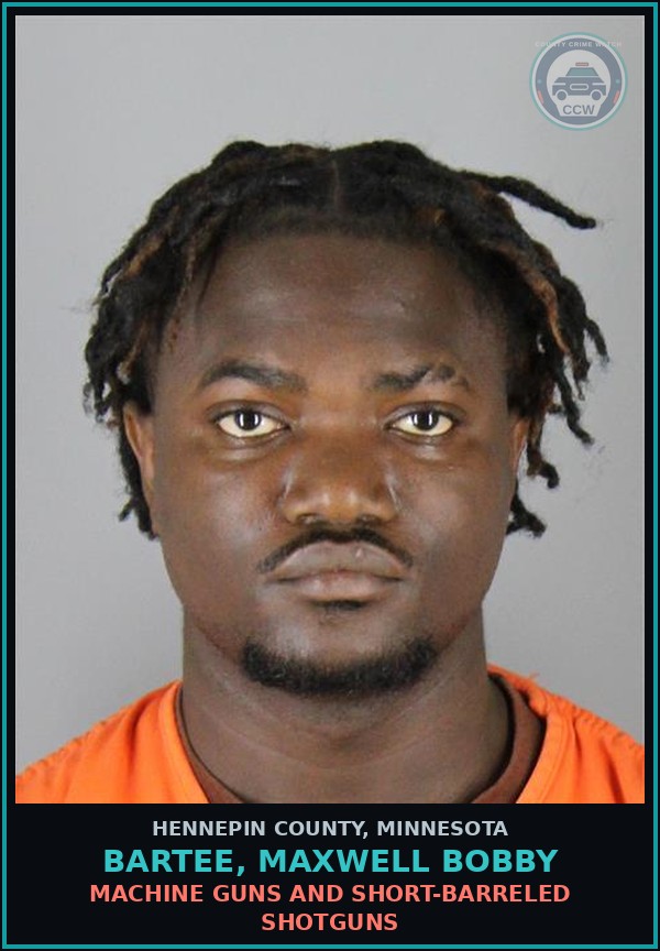 Booking mugshot of BARTEE, MAXWELL BOBBY in Hennepin County