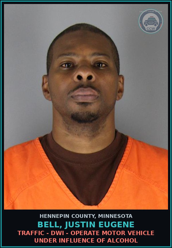 Booking mugshot of BELL, JUSTIN EUGENE in Hennepin County