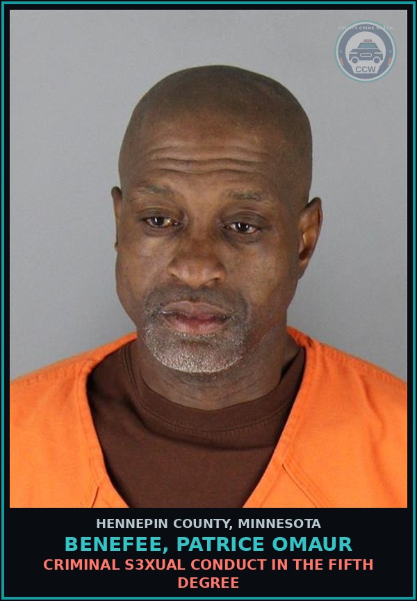 Booking mugshot of BENEFEE, PATRICE OMAUR in Hennepin County