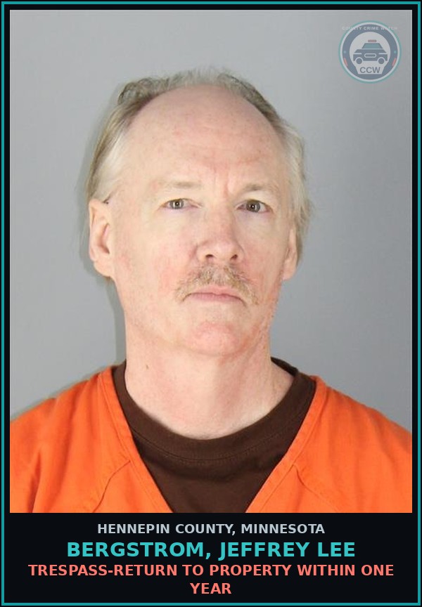 Booking mugshot of BERGSTROM, JEFFREY LEE in Hennepin County