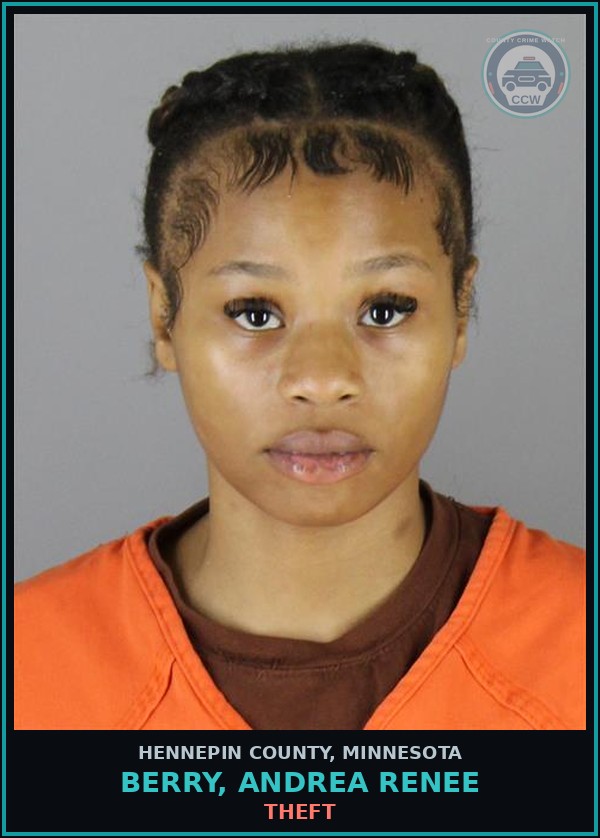 Booking mugshot of BERRY, ANDREA RENEE in Hennepin County
