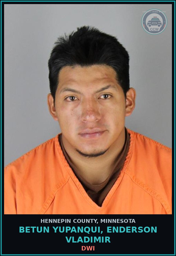 Booking mugshot of BETUN YUPANQUI, ENDERSON VLADIMIR in Hennepin County