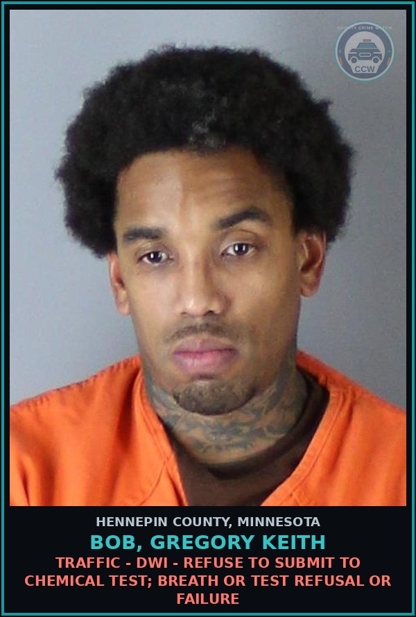 Booking mugshot of BOB, GREGORY KEITH in Hennepin County
