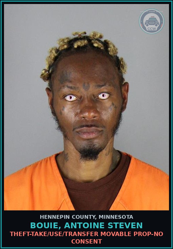 Booking mugshot of BOUIE, ANTOINE STEVEN in Hennepin County