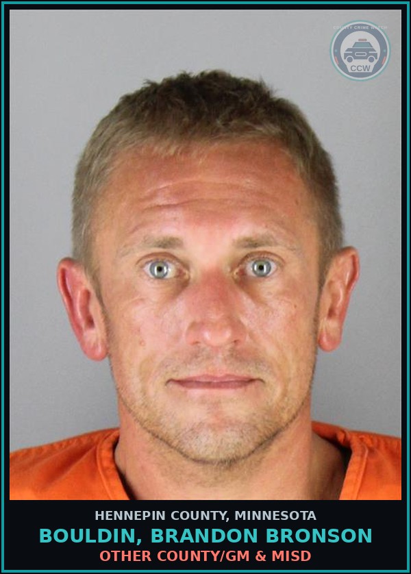 Booking mugshot of BOULDIN, BRANDON BRONSON in Hennepin County
