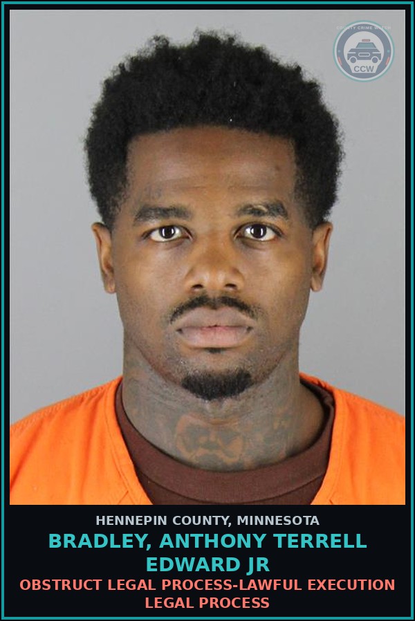 Booking mugshot of BRADLEY, ANTHONY TERRELL EDWARD JR in Hennepin County