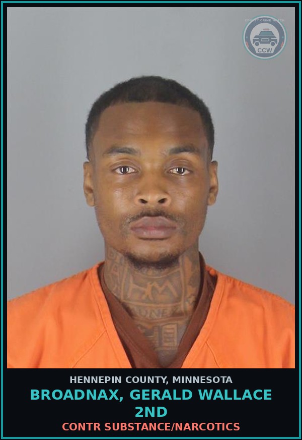 Booking mugshot of BROADNAX, GERALD WALLACE 2ND in Hennepin County