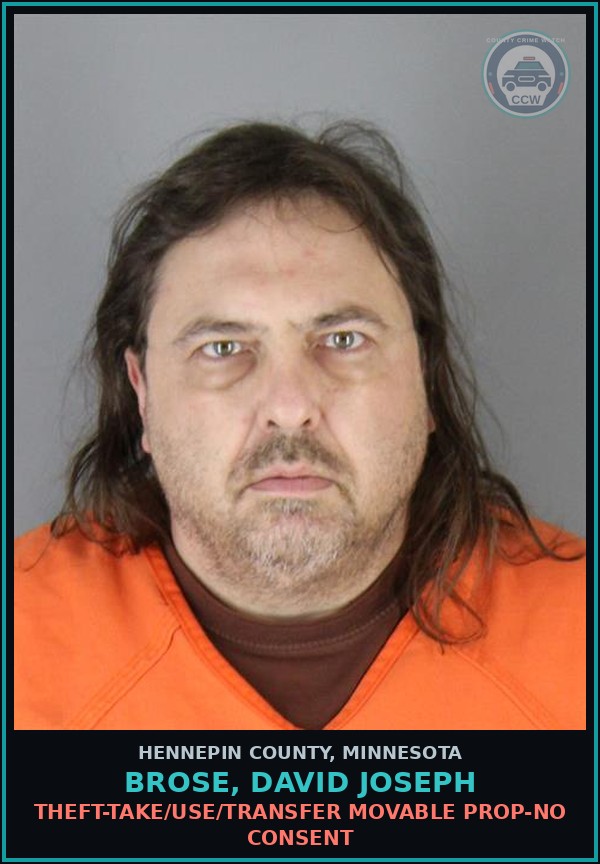 Booking mugshot of BROSE, DAVID JOSEPH in Hennepin County