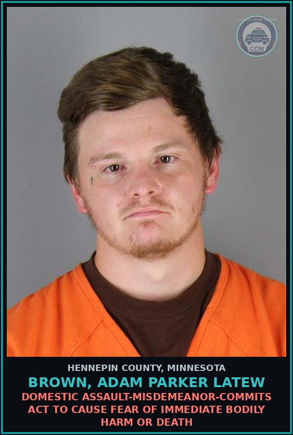 Booking mugshot of BROWN, ADAM PARKER LATEW in Hennepin County