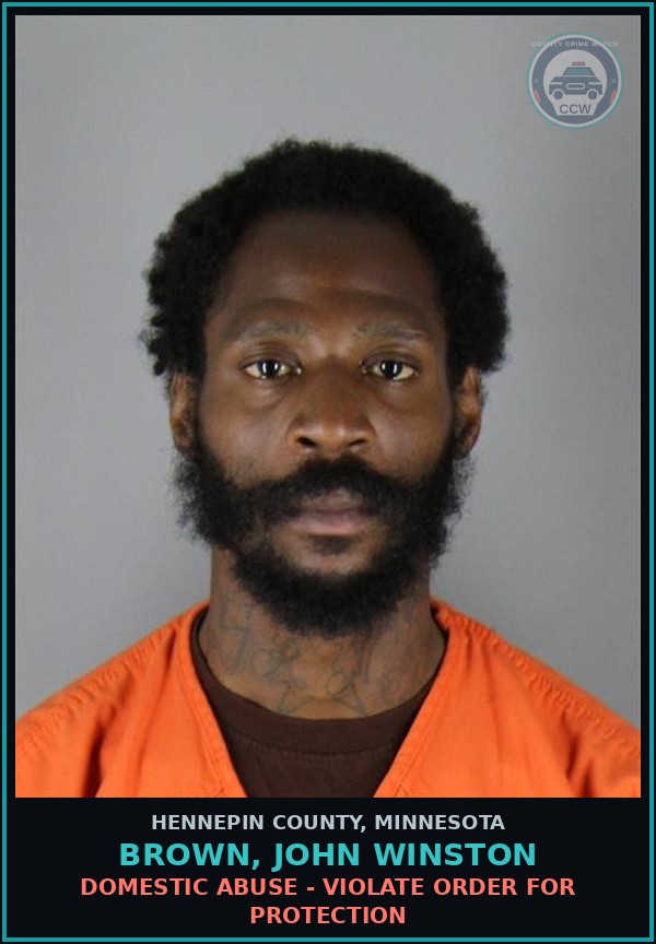 Booking mugshot of BROWN, JOHN WINSTON in Hennepin County