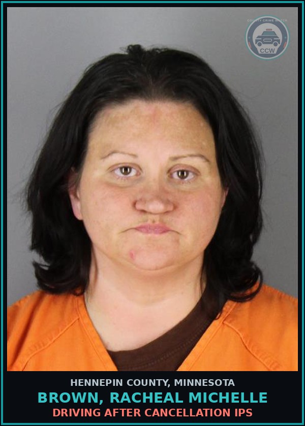 Booking mugshot of BROWN, RACHEAL MICHELLE in Hennepin County