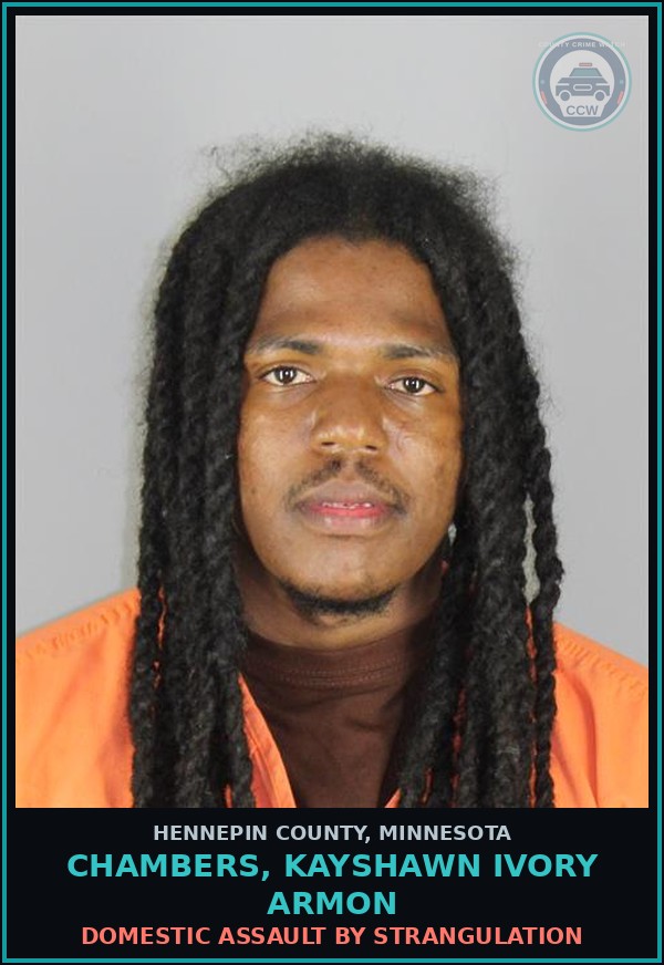 Booking mugshot of CHAMBERS, KAYSHAWN IVORY ARMON in Hennepin County