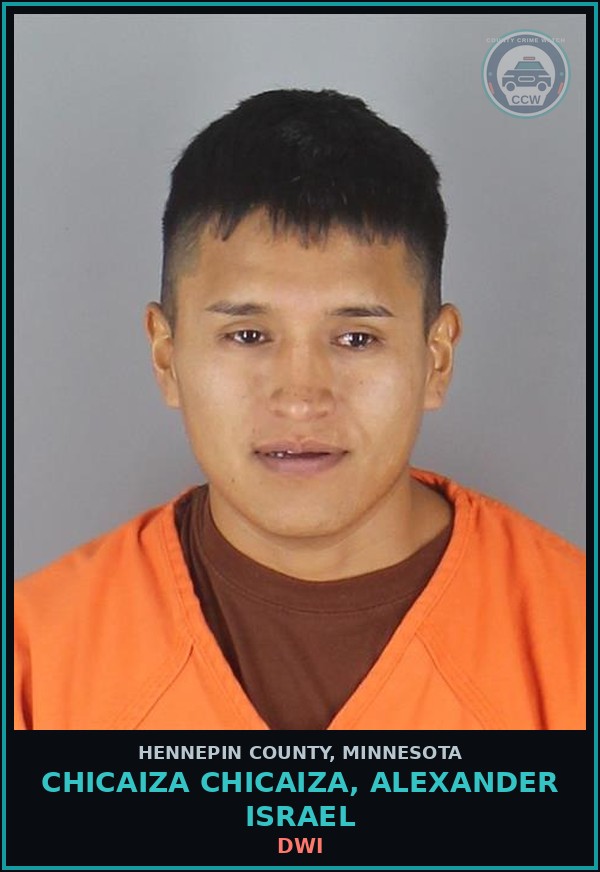 Booking mugshot of CHICAIZA CHICAIZA, ALEXANDER ISRAEL in Hennepin County
