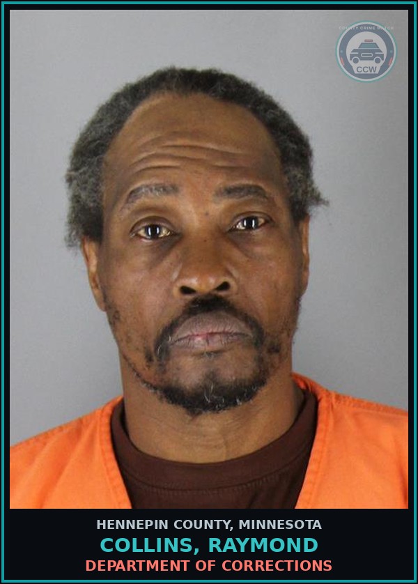Booking mugshot of COLLINS, RAYMOND in Hennepin County