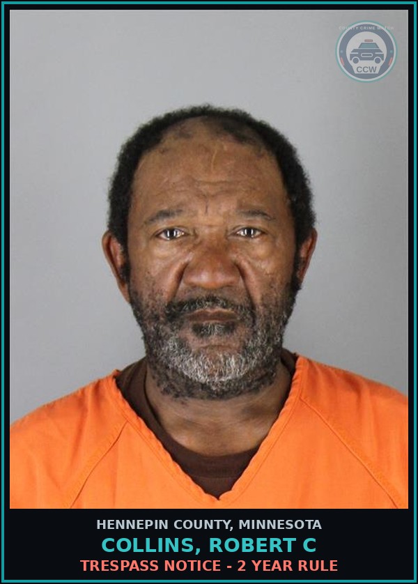 Booking mugshot of COLLINS, ROBERT C in Hennepin County