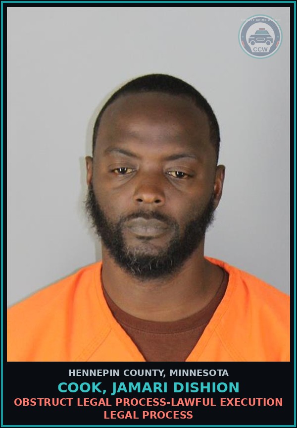 Booking mugshot of COOK, JAMARI DISHION in Hennepin County