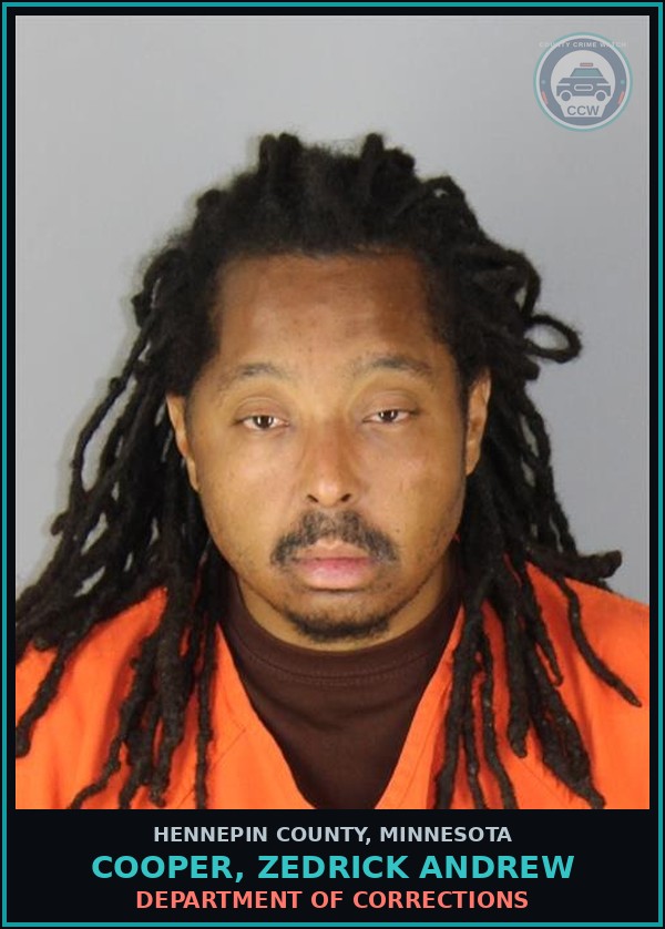 Booking mugshot of COOPER, ZEDRICK ANDREW in Hennepin County