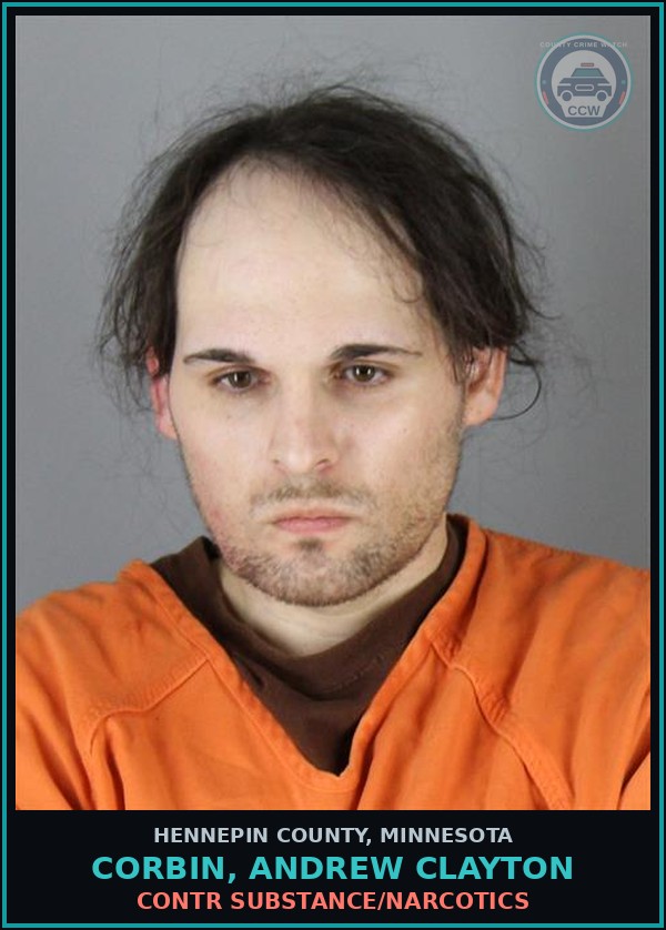 Booking mugshot of CORBIN, ANDREW CLAYTON in Hennepin County