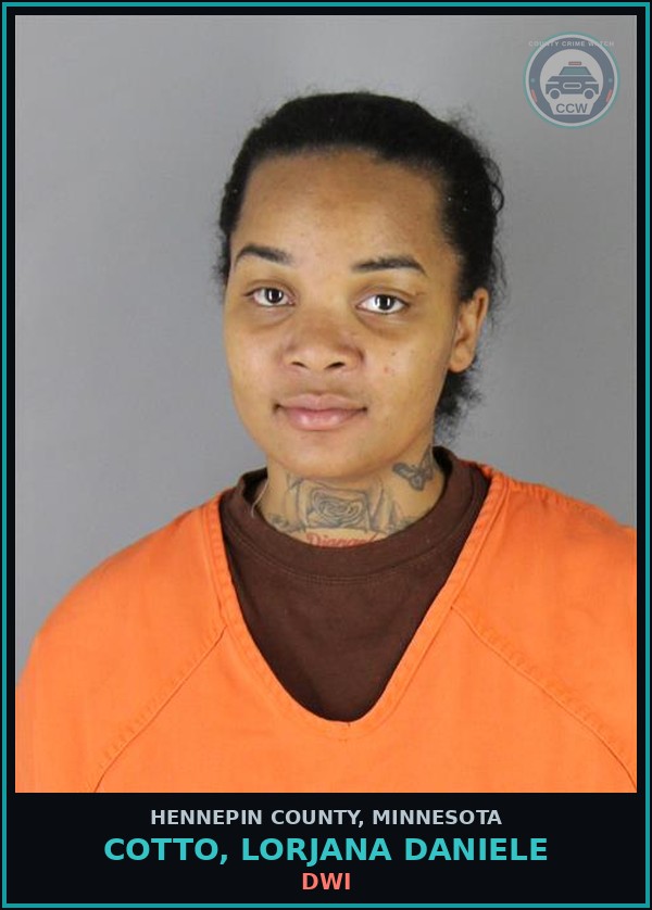 Booking mugshot of COTTO, LORJANA DANIELE in Hennepin County